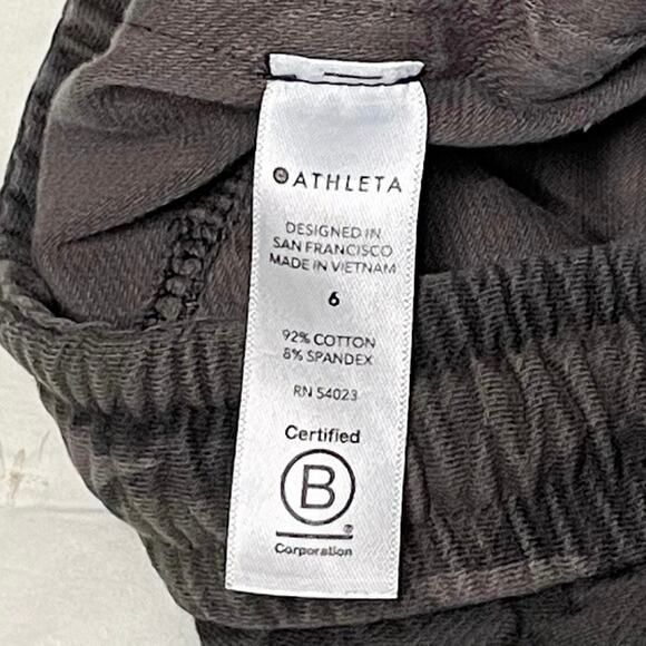 Athleta Farallon Jogger Pants Women’s 6 Green Khaki Camo Stretch Drawstring - Picture 6 of 13